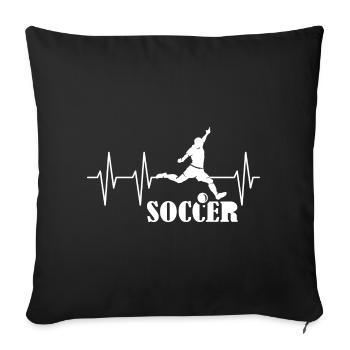 soccer soccer player pulse heartbeat icon icon - Sofa pillowcase 17,3'' x 17,3'' (45 x 45 cm) - black - Front