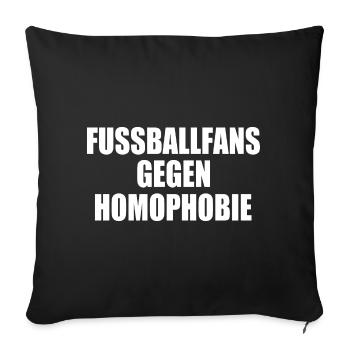 fußballfans gegen homophobie - Sofakissenbezug 45 x 45 cm - Schwarz - Vorne