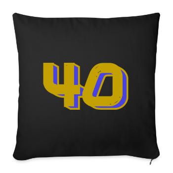 40. 40 YEARS. 40th ANNIVERSARY. 40 YEARS ANNIVERSARY. - Sofa pillowcase 17,3'' x 17,3'' (45 x 45 cm) - black - Front