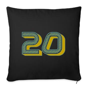 20. 20 YEARS. 20th ANNIVERSARY. 20 YEARS ANNIVERSARY. - Sofa pillowcase 17,3'' x 17,3'' (45 x 45 cm) - black - Front