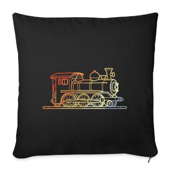 Railway Sketch Vintage - Sofa pillowcase 17,3'' x 17,3'' (45 x 45 cm) - black - Front