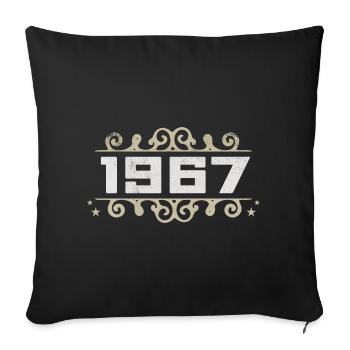 Vintage 1967 Retro Birthday 1967 Vintage 1967 - Sofa pillowcase 17,3'' x 17,3'' (45 x 45 cm) - black - Front