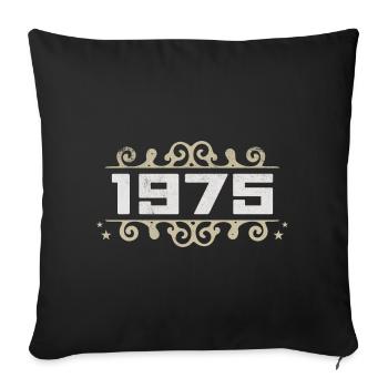 Millésime 1975 Rétro Anniversaire 1975 Millésime 1975 - Housse de coussin décorative 45 x 45 cm - noir - Devant