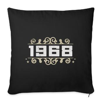 Millésime 1968 Rétro Anniversaire 1968 Millésime 1968 - Housse de coussin décorative 45 x 45 cm - noir - Devant