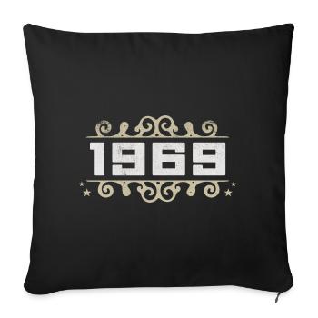 Millésime 1969 Rétro Anniversaire 1969 Millésime 1969 - Housse de coussin décorative 45 x 45 cm - noir - Devant