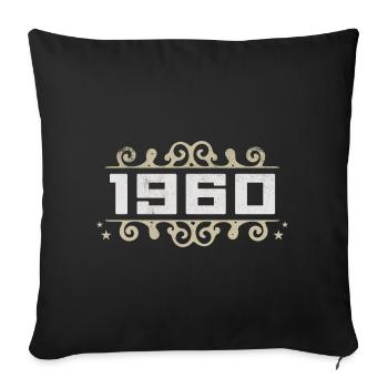 Vintage, années 1960, Rétro, Anniversaire, Années 1960, Vintage, années 1960 - Housse de coussin décorative 45 x 45 cm - noir - Devant