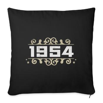 Millésime 1954 Rétro Anniversaire 1954 Millésime 1954 - Housse de coussin décorative 45 x 45 cm - noir - Devant