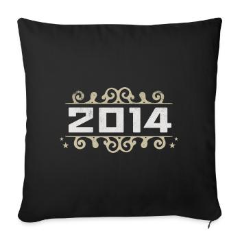 Millésime 2014 Rétro Anniversaire 2014 Millésime 2014 - Housse de coussin décorative 45 x 45 cm - noir - Devant
