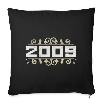 Millésime 2009 Rétro Anniversaire 2009 Millésime 2009 - Housse de coussin décorative 45 x 45 cm - noir - Devant