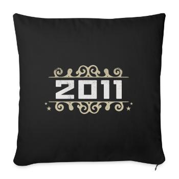 Vintage 2011 Retro Birthday 2011 Vintage 2011 - Sofa pillowcase 17,3'' x 17,3'' (45 x 45 cm) - black - Front