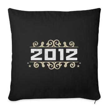 Millésime 2012 Rétro Anniversaire 2012 Millésime 2012 - Housse de coussin décorative 45 x 45 cm - noir - Devant