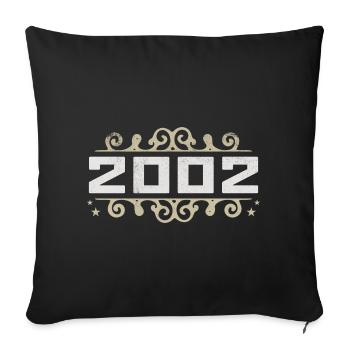 Millésime 2002 Rétro Anniversaire 2002 Millésime 2002 - Housse de coussin décorative 45 x 45 cm - noir - Devant