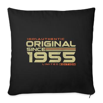 Original 1955 Jahrgang Retro Geburtstag Geschenk - Sofakissenbezug 45 x 45 cm - Schwarz - Vorne