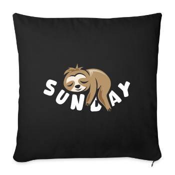 Sunday Faultier comic lustig Sonntagsshirt Symbol - Sofakissenbezug 45 x 45 cm - Schwarz - Vorne