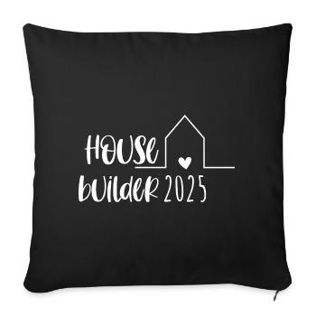 Housebuilder Partnerlook Hausbau – Builders House - Sofa pillowcase 17,3'' x 17,3'' (45 x 45 cm) - black - Front