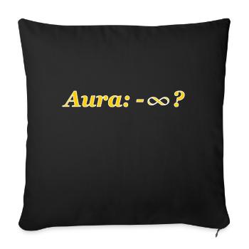 Aura Minus Unendlich mit weißem Rand - Sofakissenbezug 45 x 45 cm - Schwarz - Vorne
