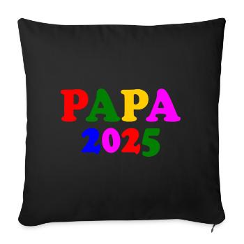 Papa 2025 - Housse de coussin décorative 45 x 45 cm - noir - Devant