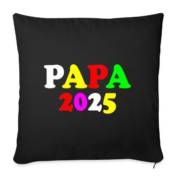 Papa 2025 - Housse de coussin décorative 45 x 45 cm - noir - Devant