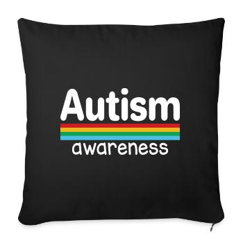 Autism awareness rainbow - Sofa pillowcase 17,3'' x 17,3'' (45 x 45 cm) - black - Front