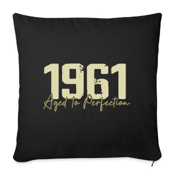Original 1961 Rétro 1961 Cadeau d’anniversaire 1961 - Housse de coussin décorative 45 x 45 cm - noir - Devant