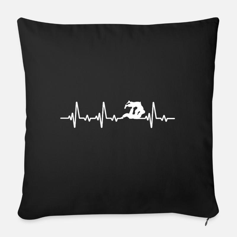 Jiu Jitsu Herzschlag Jiu-Jitsu - Sofakissenbezug 45 x 45 cm - Schwarz