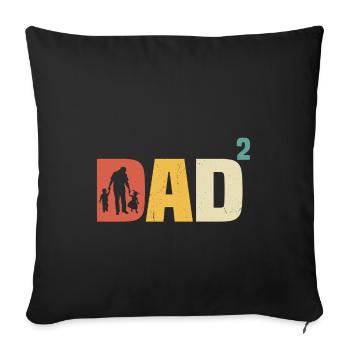 Papa à la puissance 2 Papa en devenir papa 2 - Housse de coussin décorative 45 x 45 cm - noir - Devant