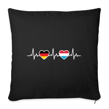 Luxembourg Germany Flag German Luxembourger - Sofa pillowcase 17,3'' x 17,3'' (45 x 45 cm) - black - Front