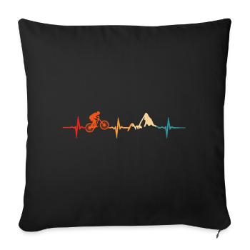 VTT Heartbeat VTT Descente - Housse de coussin décorative 45 x 45 cm - noir - Devant