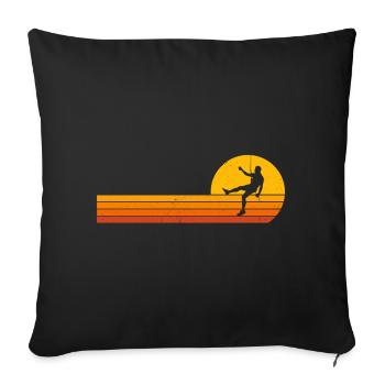 Climber Sunrise t-shirt escalade escalade - Housse de coussin décorative 45 x 45 cm - noir - Devant
