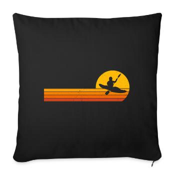Kajak Kanu sunrise kajakfahren paddelboot - Sofakissenbezug 45 x 45 cm - Schwarz - Vorne
