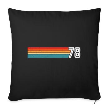 Retro 1978 t-shirt 78 vintage 1978 - Sofa pillowcase 17,3'' x 17,3'' (45 x 45 cm) - black - Front