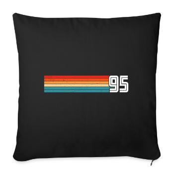 T-shirt rétro 1995 95 vintage 1995 - Housse de coussin décorative 45 x 45 cm - noir - Devant