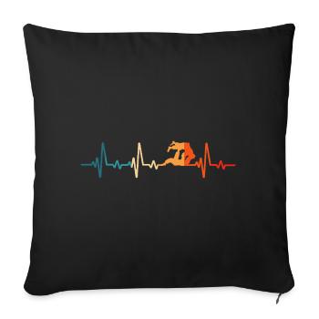 Jiu-Jitsu Battement de cœur Jiu jitsu - Housse de coussin décorative 45 x 45 cm - noir - Devant