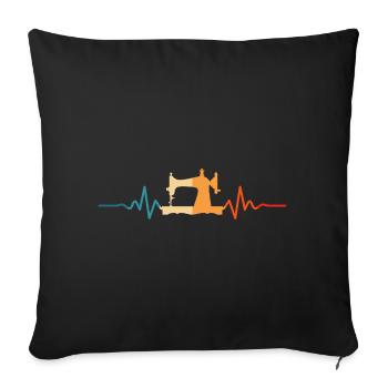 Sewing Seamstress Heartbeat Sewing Machine - Sofa pillowcase 17,3'' x 17,3'' (45 x 45 cm) - black - Front