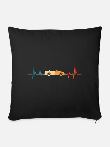 Cabrio heartbeat Cabrio Auto - Sofakissenbezug 45 x 45 cm - Schwarz