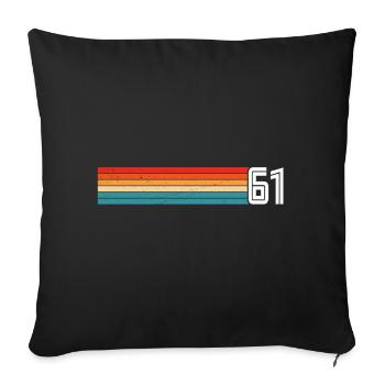 Retro 1961 t-shirt 61 vintage 1961 - Sofakissenbezug 45 x 45 cm - Schwarz - Vorne