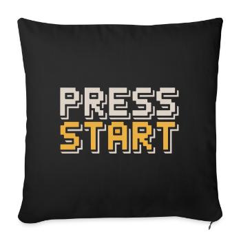 Press Start Retro Gamer Pixel Look Arcade - Sofa pillowcase 17,3'' x 17,3'' (45 x 45 cm) - black - Front