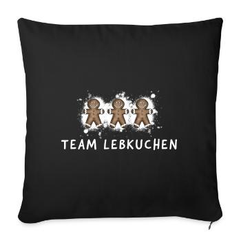Équipe pain d’épices – Biscuits sucrés sucrés - Housse de coussin décorative 45 x 45 cm - noir - Devant