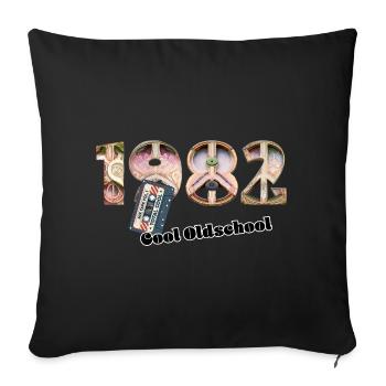 1982 Jahrgang Retro Vintage – Kassette – Cool Olds - Sofakissenbezug 45 x 45 cm - Schwarz - Vorne