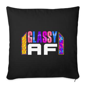 Stained Glass Art Stained Glass Artist - Sofa pillowcase 17,3'' x 17,3'' (45 x 45 cm) - black - Front