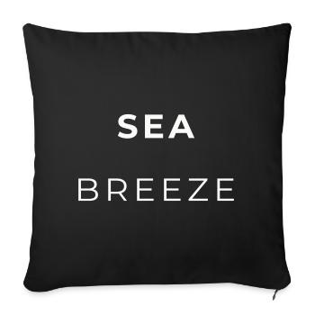 Breeze Navy Minimalistische Typografie - Sofakissenbezug 45 x 45 cm - Schwarz - Vorne