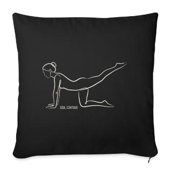 SOUL CONTOUR - Vyaghrasana - Sofa pillowcase 17,3'' x 17,3'' (45 x 45 cm) - black - Front