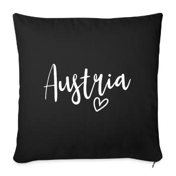 Austria Heart Women's Love Austria - Sofa pillowcase 17,3'' x 17,3'' (45 x 45 cm) - black - Front