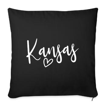 Les Femmes du Cœur du Kansas Aiment Kansas - Housse de coussin décorative 45 x 45 cm - noir - Devant