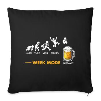 Looking forward to the weekend - beer humor - Sofa pillowcase 17,3'' x 17,3'' (45 x 45 cm) - black - Front