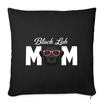 Black Lab Mom Black Labrador Lover  - Sofa pillowcase 17,3'' x 17,3'' (45 x 45 cm) - black - Front