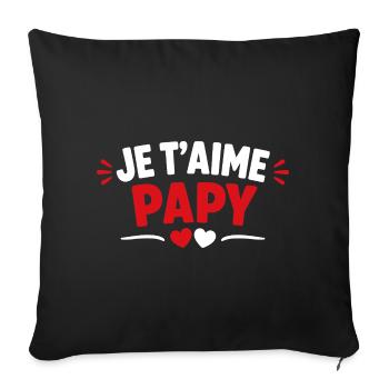 Je T'aime Papi - Housse de coussin décorative 45 x 45 cm - noir - Devant
