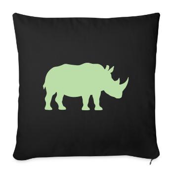 Pastel Green Rhino Silhouette - Sofa pillowcase 17,3'' x 17,3'' (45 x 45 cm) - black - Front