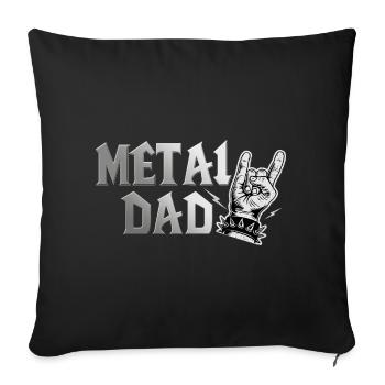 Metal Dad Cadeau Papa Heavy Metal Rock - Housse de coussin décorative 45 x 45 cm - noir - Devant