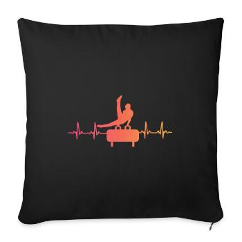 Gymnastik Sonnenuntergangs-Herzschlagturnerin - Sofakissenbezug 45 x 45 cm - Schwarz - Vorne